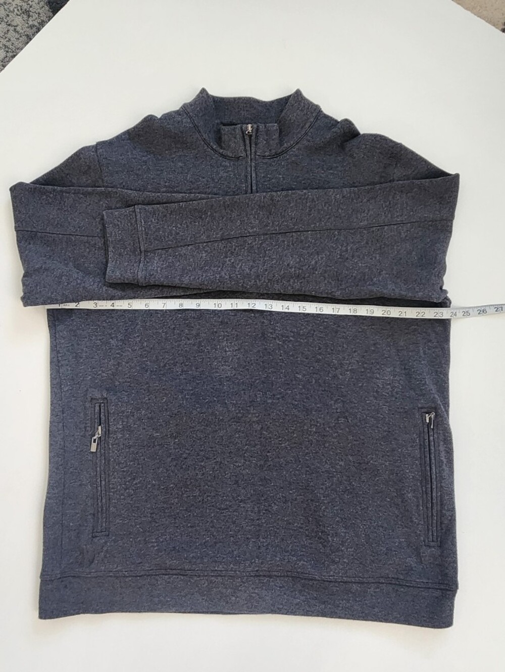 Ashworth Men’s 100% Cotton 1/4 Zip Pullover Sweater Charcoal Grey Size Large
